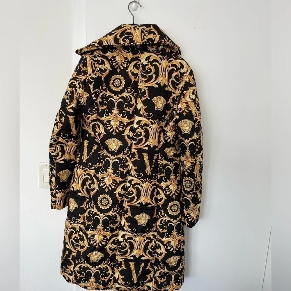 RARE Versace women gold Medusa barrocco puffer coat NWT